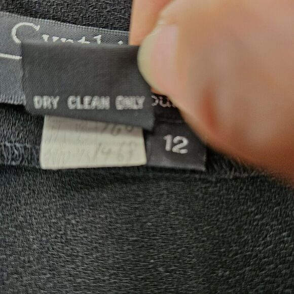 Cynthia Howie Womens Blazer Black Size 12 100% Polyester Long Sleeve One Clasp - Picture 8 of 12